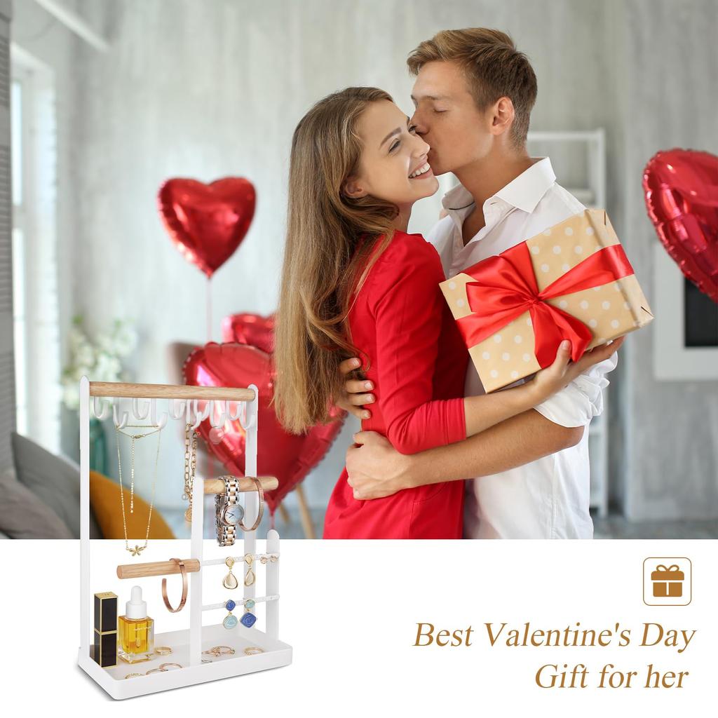 ProCase Accessory Jewelry Earring Necklace Display White Stand, Stand, Hook, Holder, Storage, Storage, Rings, Necklaces, Earrings,