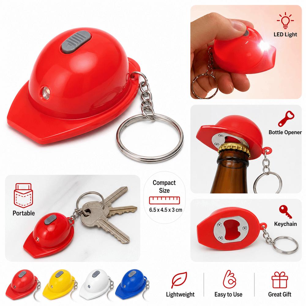 Helmet Shaped Beer Bottle Opener With LED Light Portable Beer Opener Kitchen Accessories
