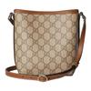 Gucci Тканевая сумка-ведро с покрытием и логотипом-эмблемой GG Мини Женские сумки Бежевый Темно-коричневый 847090-FAEUC-9758