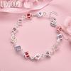 925 Sterling Silver AAA Zirconia Bracelet Wedding Jewelry