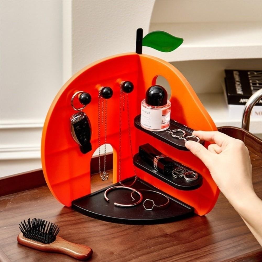 Space Saving Orange Jewelry Storage Rack Key Holder Stable Jewelry Display Tray Ornaments Detachable Multi-layer Display Stand