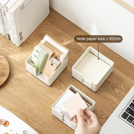 Ящик для хранения большой емкости, гладкий пластик для письма, портативные канцелярские принадлежности, держатель для кубиков для заметок, школьные принадлежности