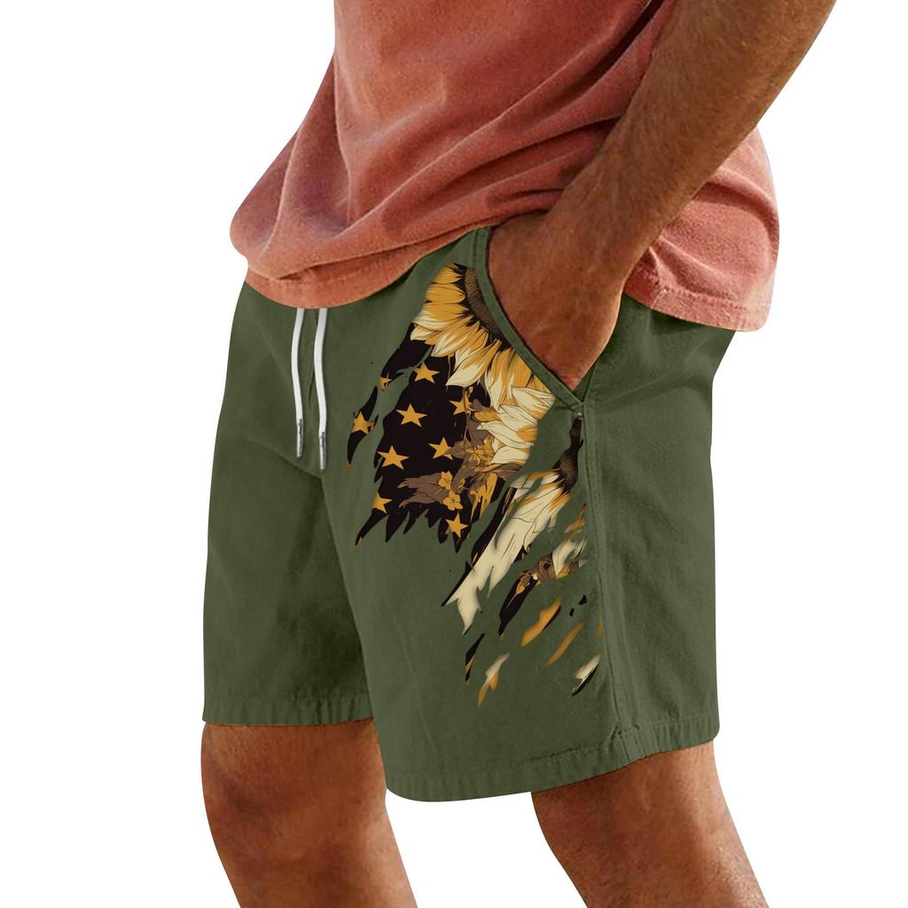 Мужские летние большие повседневные свободные спортивные брюки пляжные шорты