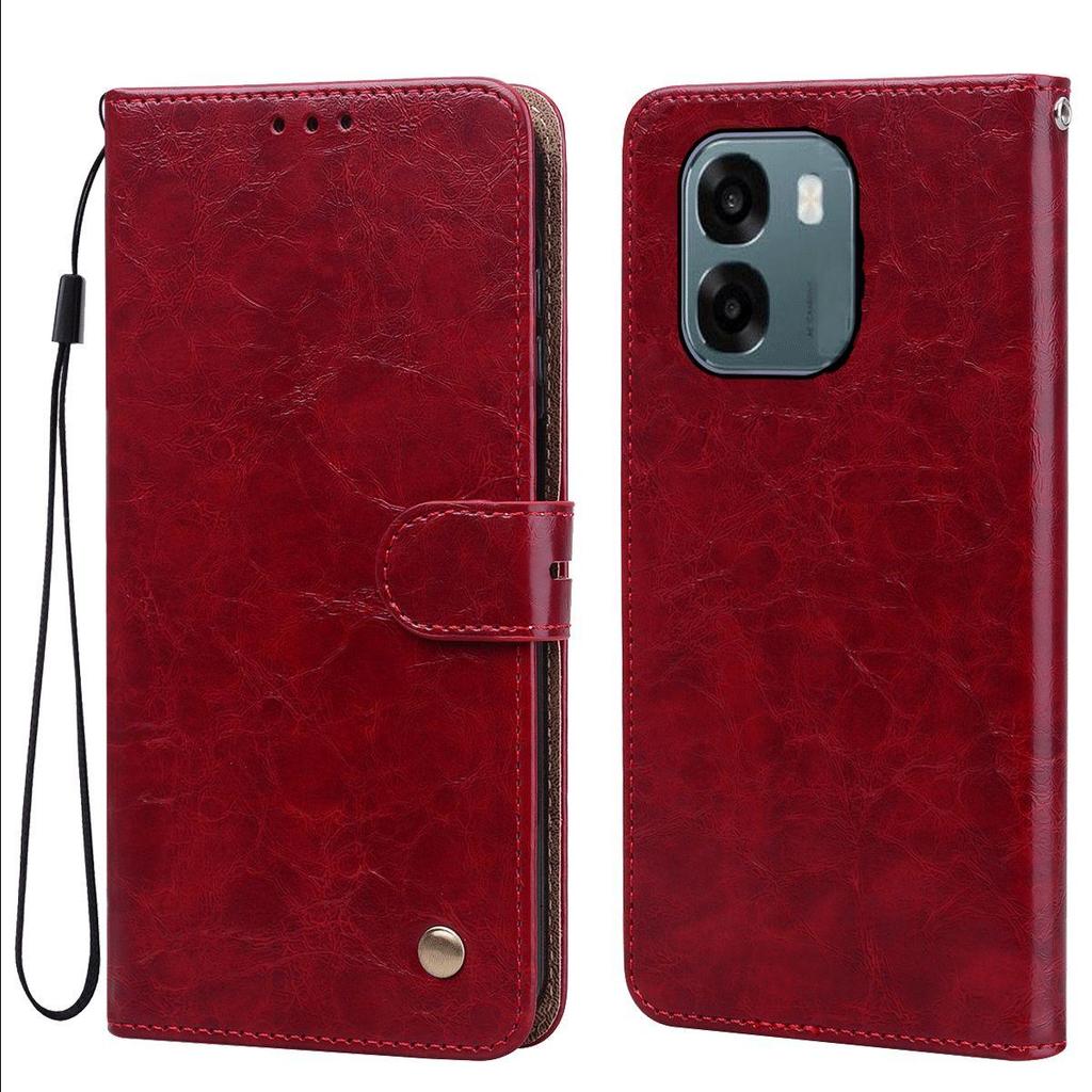 Винтажный чехол-бумажник с текстурой Crazy Horse из ПУ кожи для OPPO A6x 4G/5G, A6t Pro, A6 4G/5G, с держателем для карт, подставкой, противоударной защитой