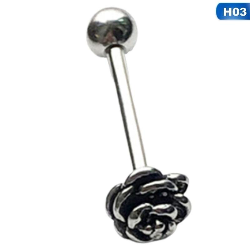Панк хирургическая сталь 316L средний палец жест/череп язык штанга шпильки пирсинг кольца украшения для тела