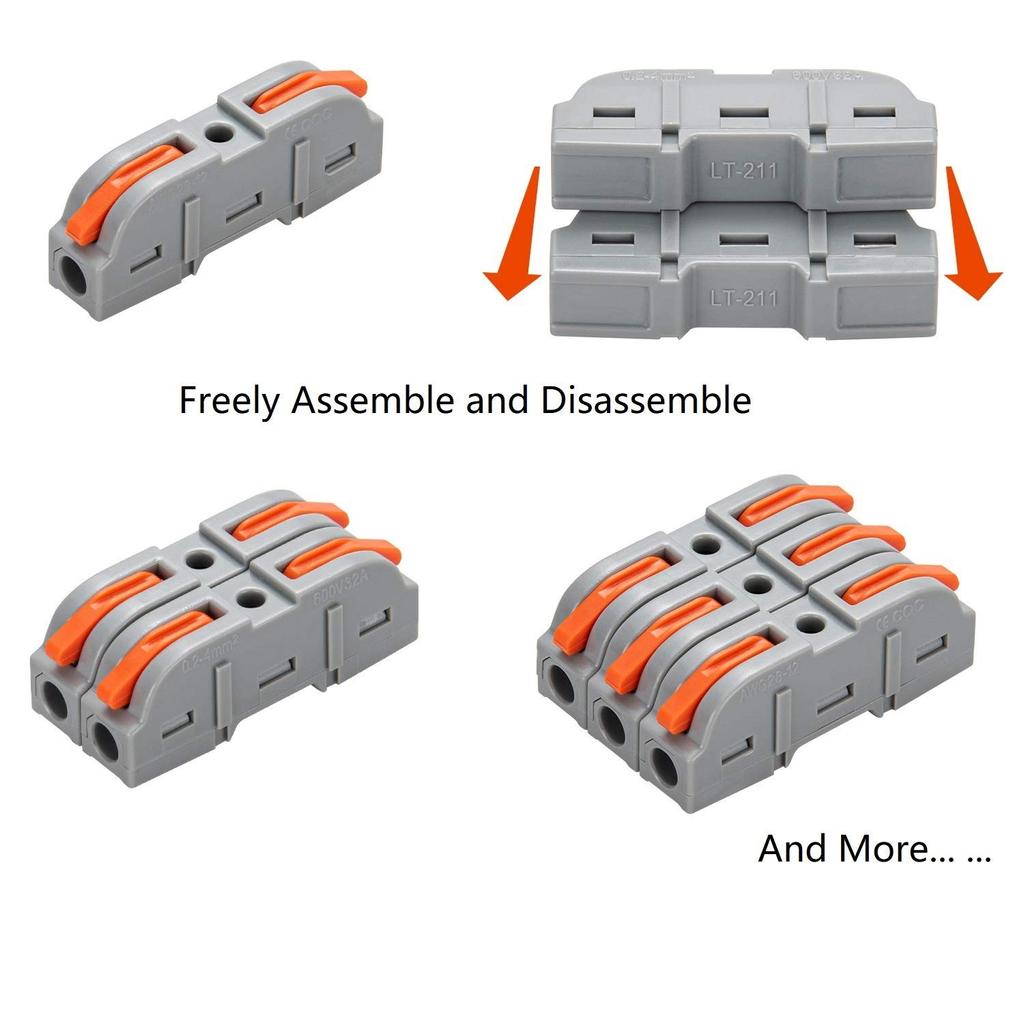 Компактный разъем для проводов. Распределительная коробка для подключения проводов. Быстрый разъем.