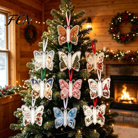 Thoughtful Gift for All Occasions 2Pcs Acrylic Butterfly Money Holder Hanging Ornaments, Decorative Cash Pendant Christmas Unique Birthday Present