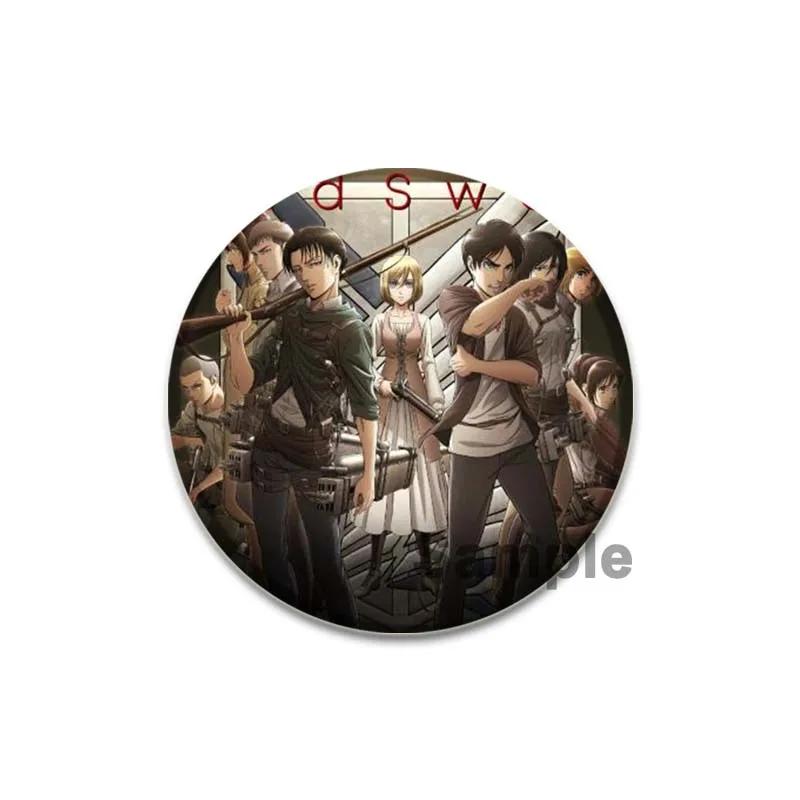 32/44/58 мм аниме Атака титанов Броши для ювелирных изделий Аксессуары Косплей Значок Мультфильм Подарочные рюкзаки Сумки Кнопки Значки Фанаты Коллекция