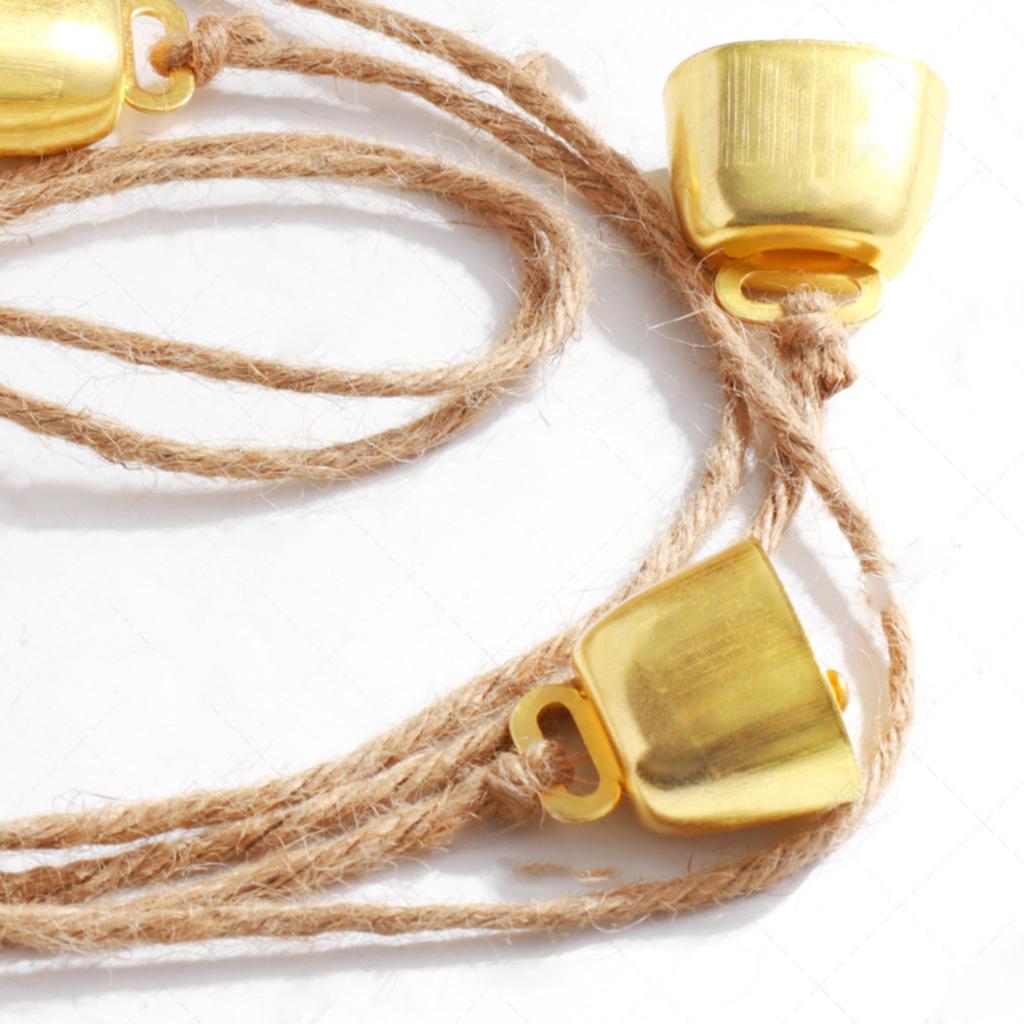 Retro Hemp Rope Bell Metal Wind Chime Pendant, Christmas Hemp Rope Ox Bell Diy Home Wall-mounted Iron Bell