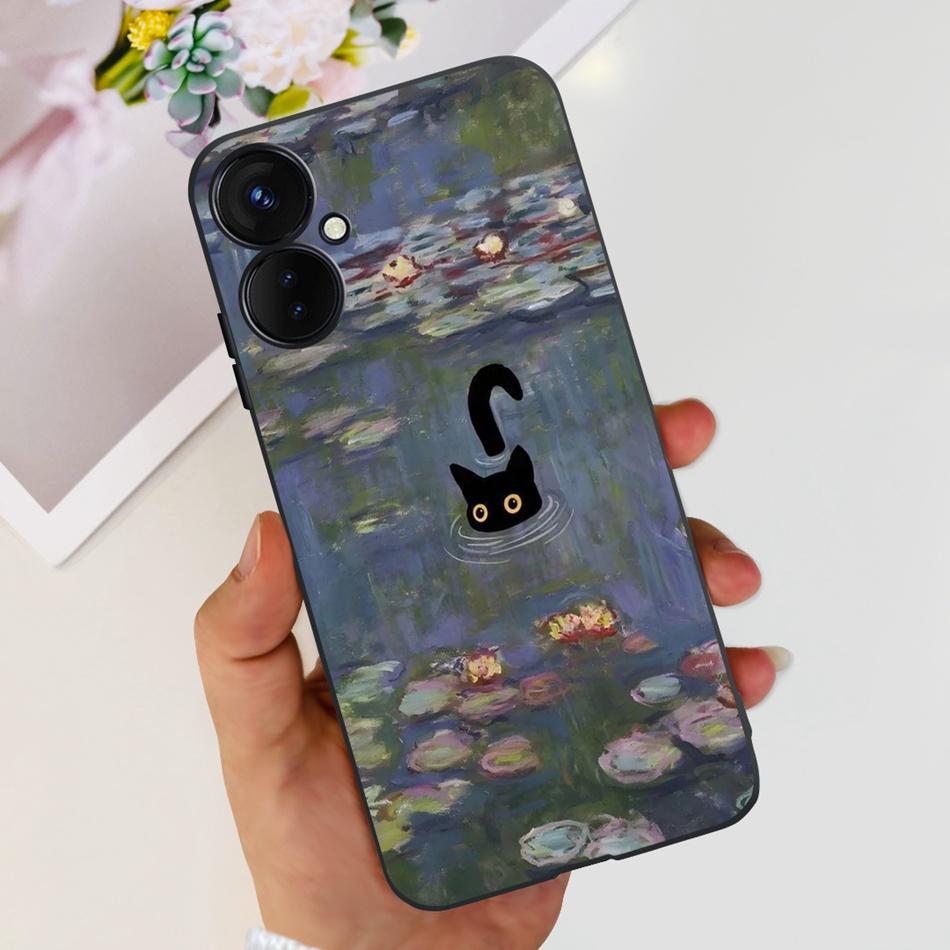 Для Tecno Spark 9 Pro KH7 KH7n Милый Мультяшный Чехол Для Телефона Для Tecno Spark 9Pro Черный Силиконовый Мягкий ТПУ Чехлы