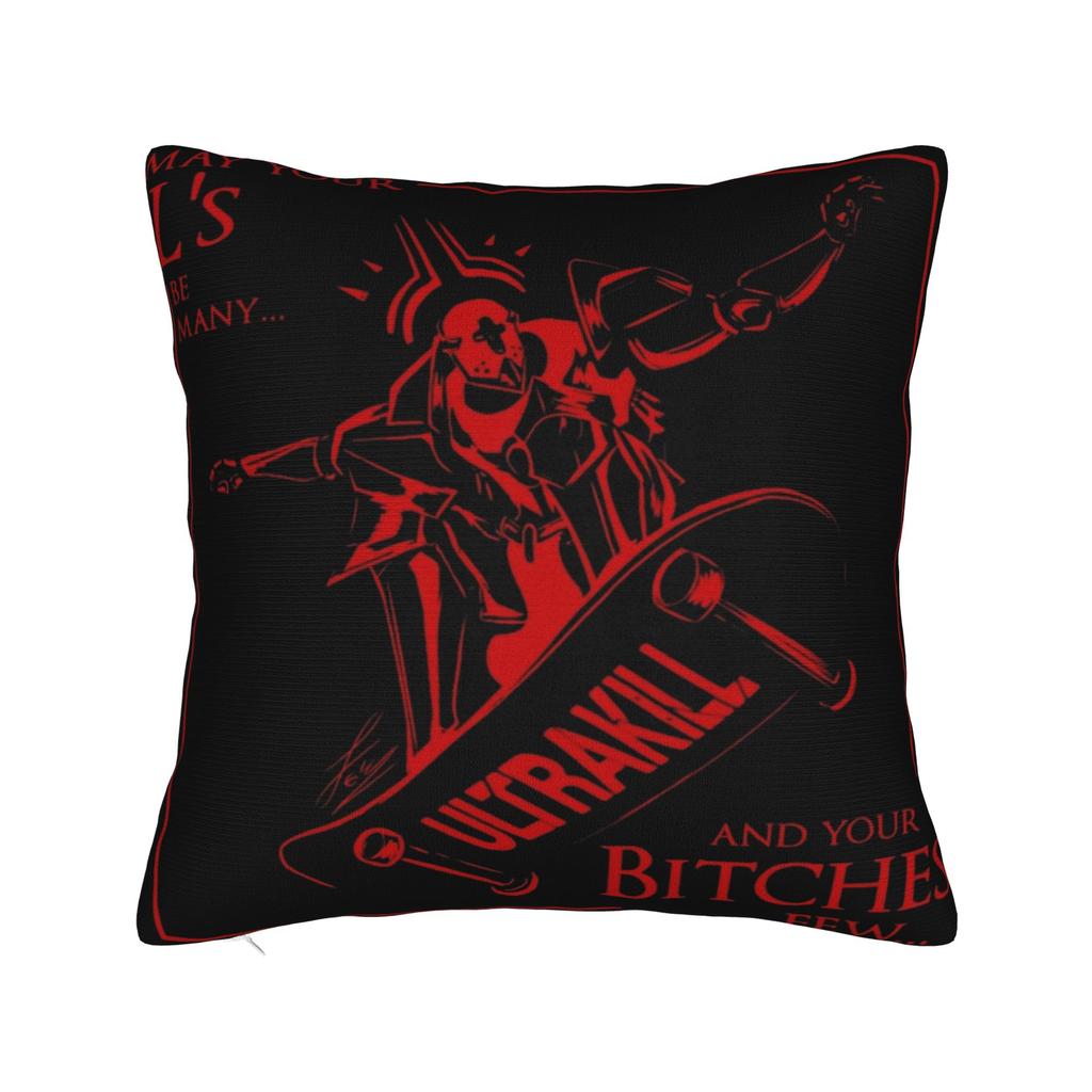 Подушки с принтом из видеоигры Ultrakill Наволочки Чехлы для подушек Теплый декор для гостиной На молнии Разные размеры