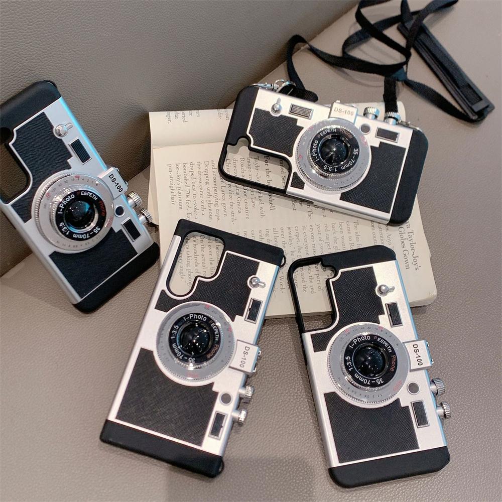 Fashion Cases for Samsung Galaxy S22 Ultra S22 Plus S21 Note 20 Ultra Emily In Paris Camera Soft Silicone Shockproof Cover with Lanyard