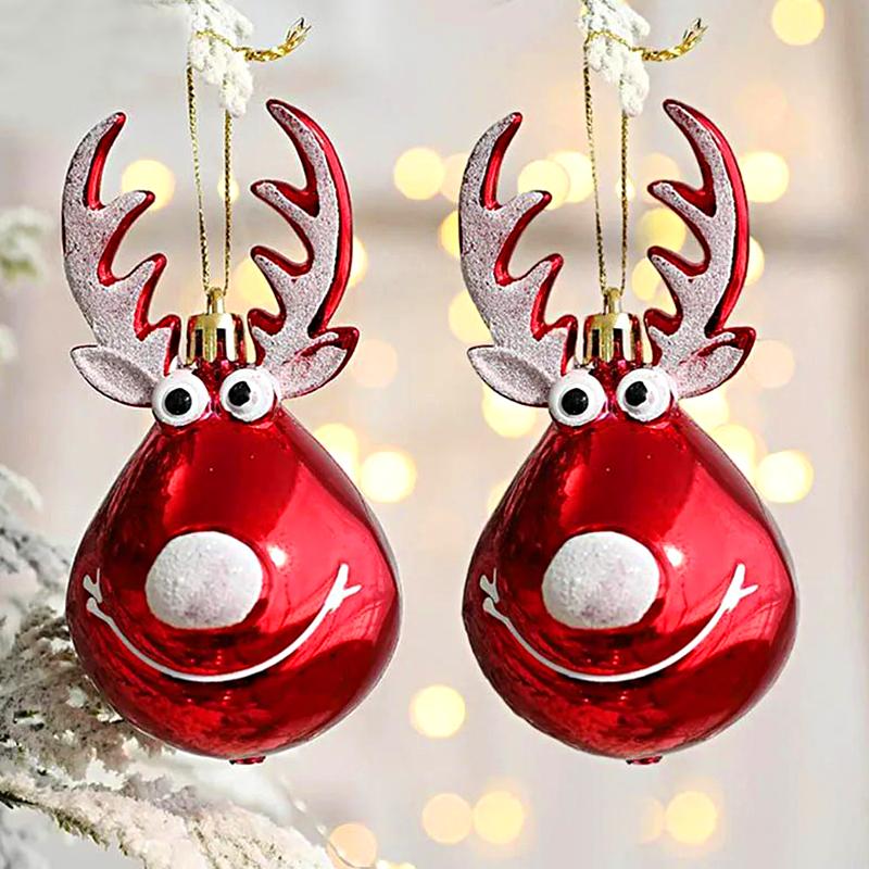 1Pce Deer Christmas Ball Christmas Ball Antlers Ball Christmas Tree Hanging Deer Pendant