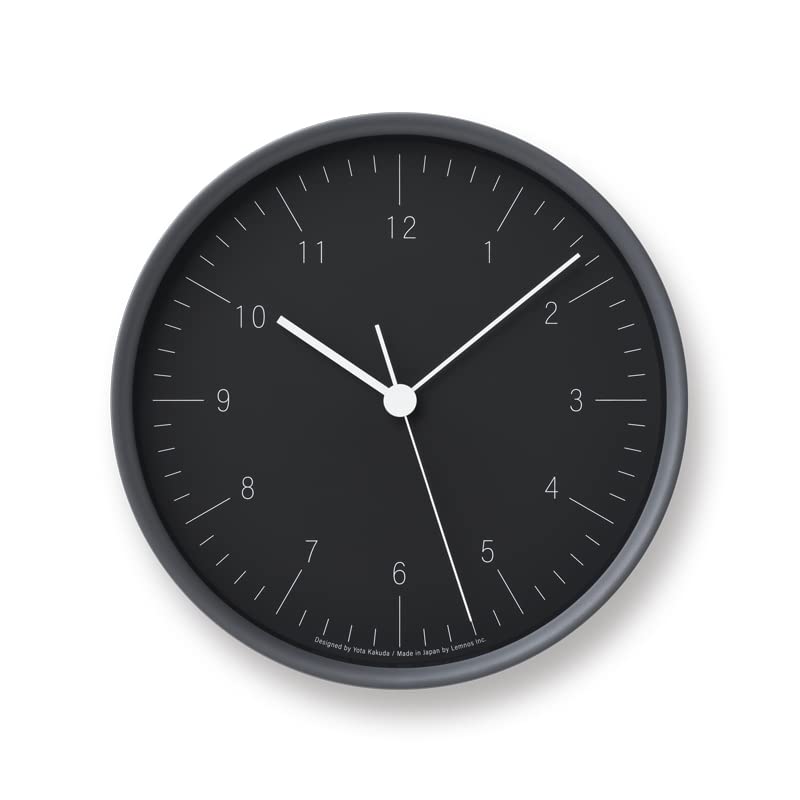 Lemnos Аналоговые настенные часы City Pop YK23-03 BK, с радиоконтролем, АБС-пластик, черный