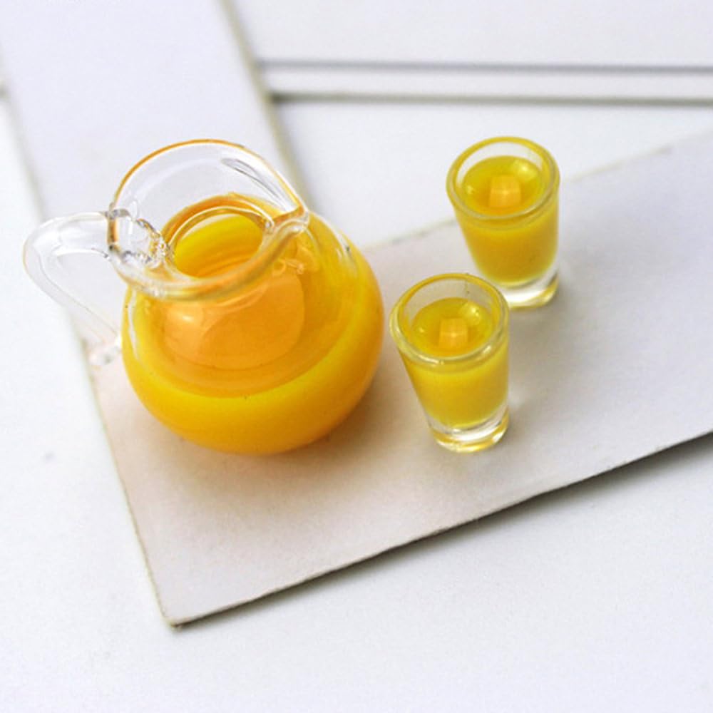 Moin Moin Miniature Scale Milk Cups Pitcher Set Doll Furniture Accessories Tableware Water Jug Summer Glass Ice Glass Realistic 2406mini50 1/6 + /