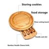 Bamboo Cheese Pizza Board with Fork Cutlery Set Dinner Plates Western Food Tray  Vegetable Fruit