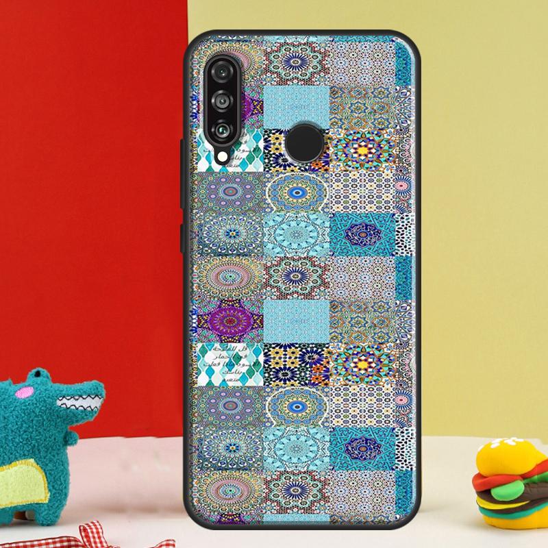 Марокканская плитка Чехол для Huawei Nova 12i 12s 11i 5T 9 10 SE Y91 Y90 Y60 Y70 Y72 Y61 P60 Pro P20 P40 P30 Lite