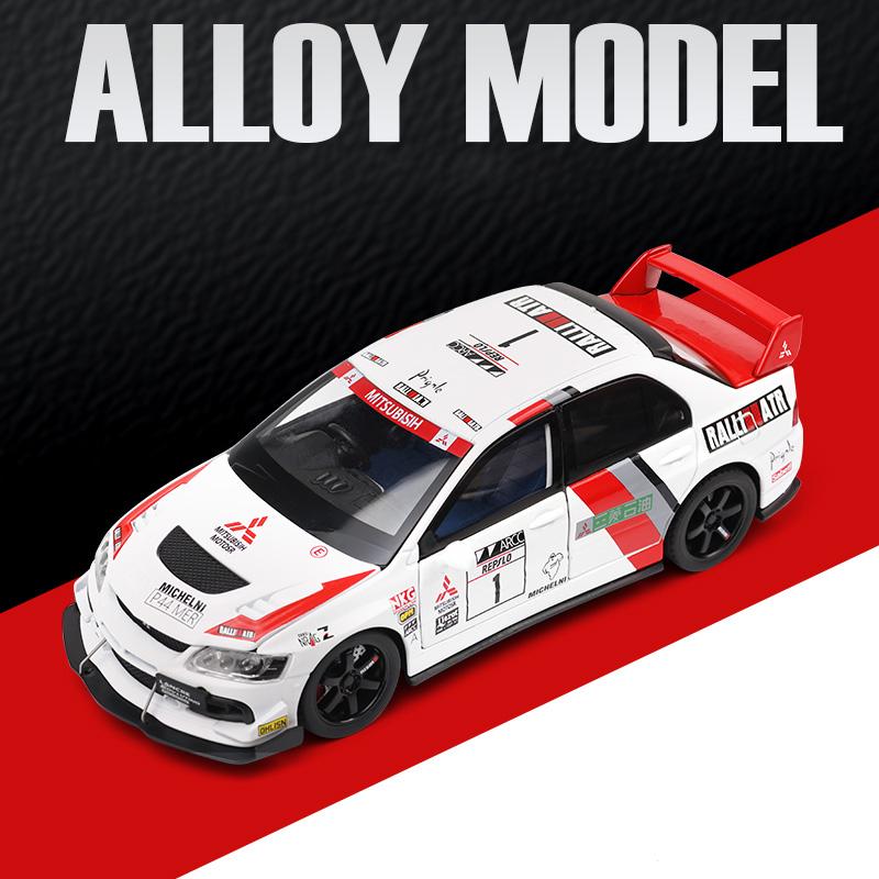 1/32 Mitsubishi Lancer Evolution EVO WRC Сплав Литой Модель Игрушечной Машинки Звук и Свет Детская Игрушка Коллекционные Предметы Подарок на День Рождения