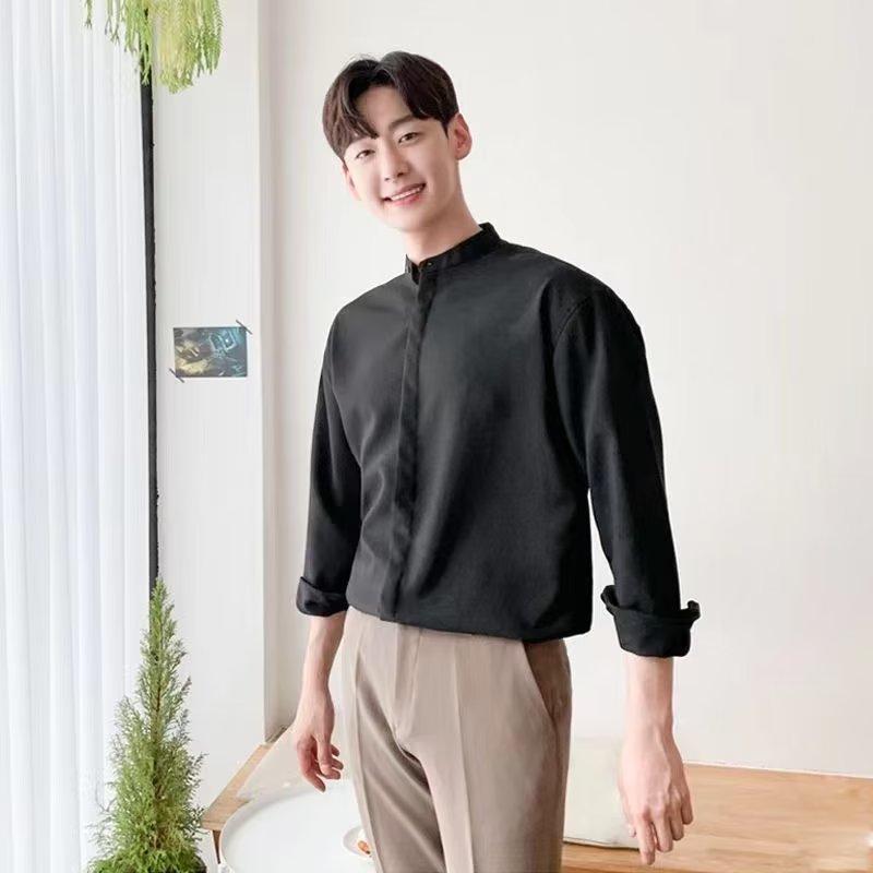Мужская рубашка с длинными рукавами, осенние модели, мужские рубашки, темперамент, тонкий дюйм
