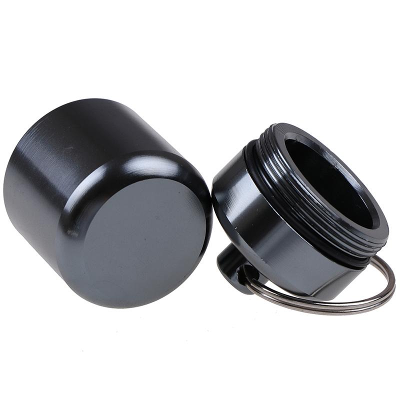 Mini Waterproof Aluminum Alloy Pill Box Case Bottle Holder Container Keychain