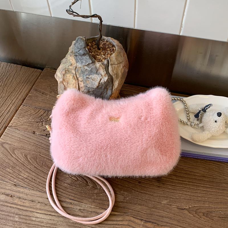 Осенне-зимняя модная плюшевая сумка-тоут женская универсальная плюшевая сумка через плечо в зарубежном стиле