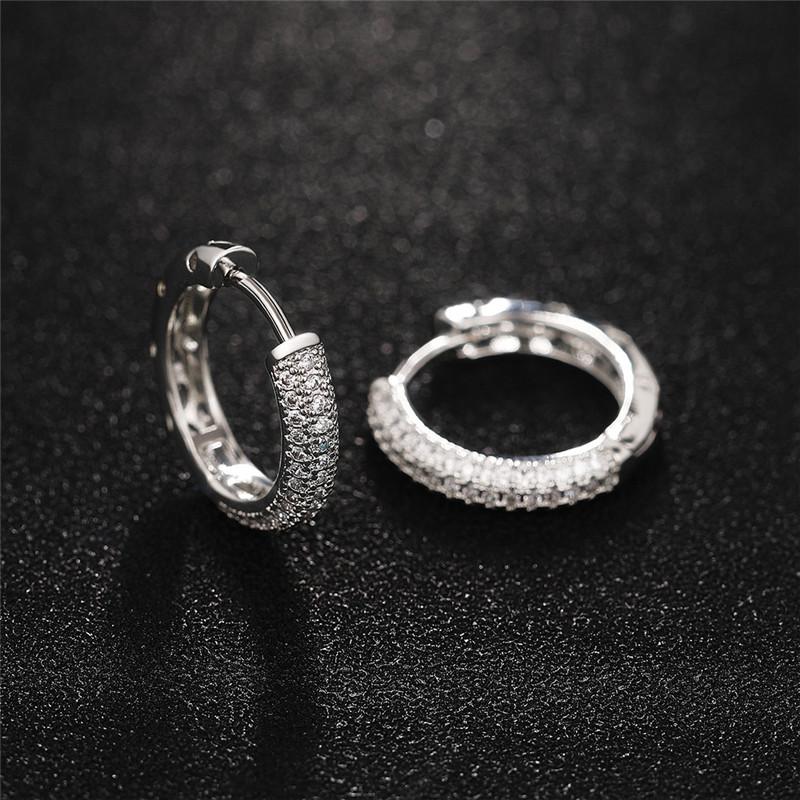 925 Sterling Silver CZ Hoop Earrings for Women Timeless Style Simple Ear Accessories for Teens Minimalist Gift Classic Jewelry