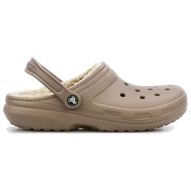 Crocs Classic Lined Comfort Versatile Outdoor Breathable Beach Sandals Men Light Brown 203591-2YB