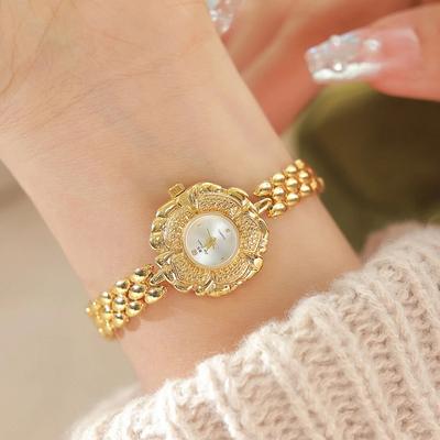 Женские часы бренда Light Luxury Medieval Gold Camellia браслет наручные часы водонепроницаемые женские модные кварцевые часы подарок