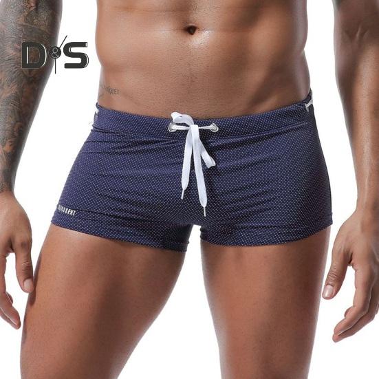 Летние мужские шорты для плавания с низкой посадкой, однотонные пляжные обтягивающие плавки с завязкой на талии, купальник, спортивные шорты для серфинга, плавки