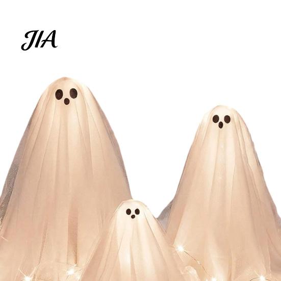 Indoor Outdoor Yard Decor 3Pcs Halloween Decorations Lighted Ghost Table Decor, LED Lamp, White Luminous Floating Party Supplies Centerpiece,