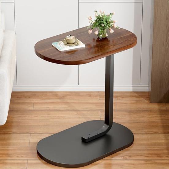 С-образный Приставной Столик Гостиная Спальня Уголок Офиса Металлический Каркас Кофейный Столик Прикроватная Тумбочка Современный Овальный Боковой Столик для Дивана Кушетки Маленькое Пространство