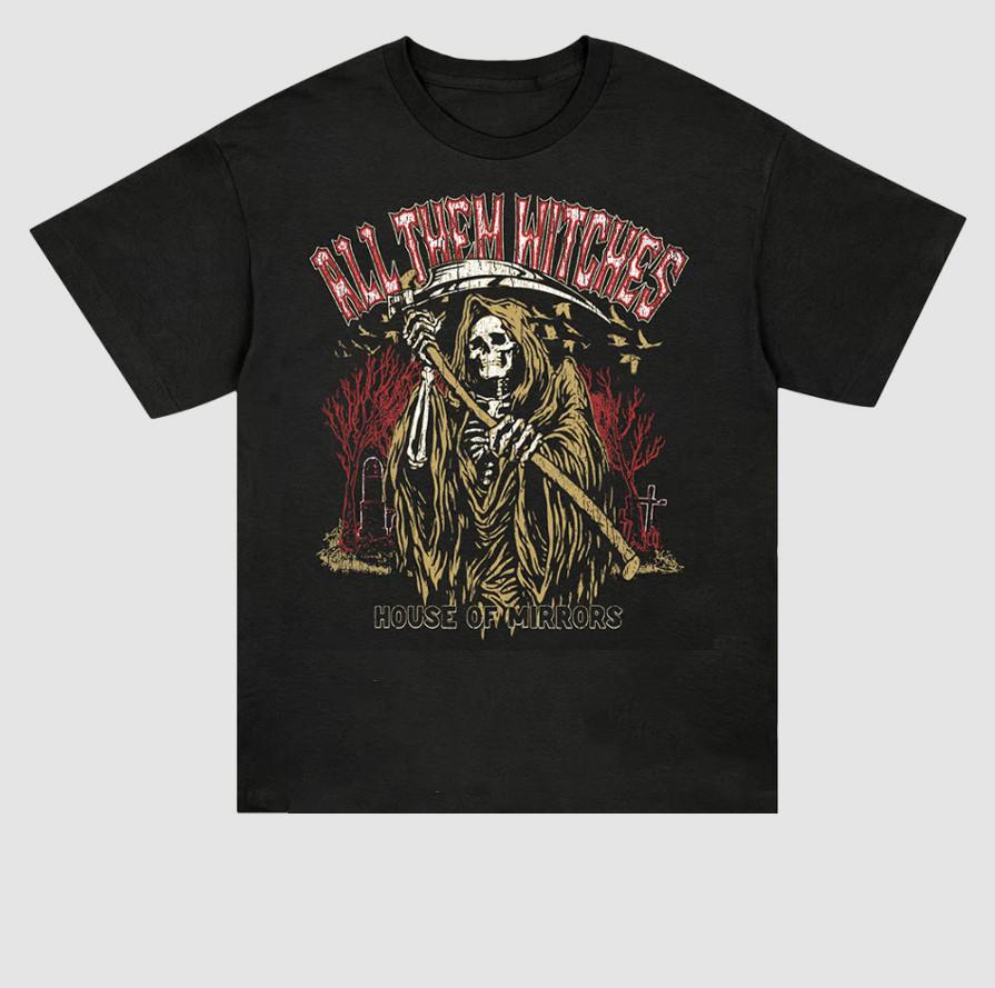 Rare All Them Witches House Of Mirrors Black Red Nightmare Shirt Full Size