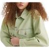 Levis Повседневная однотонная куртка на пуговицах с воротником-стойкой Женская куртка Зеленая A1743-0025