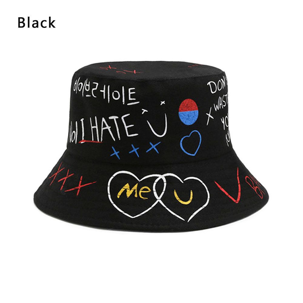 Fashion Outdoor Cotton Fisherman Hat Graffiti Hat Bucket Hat Hip Hop Cap