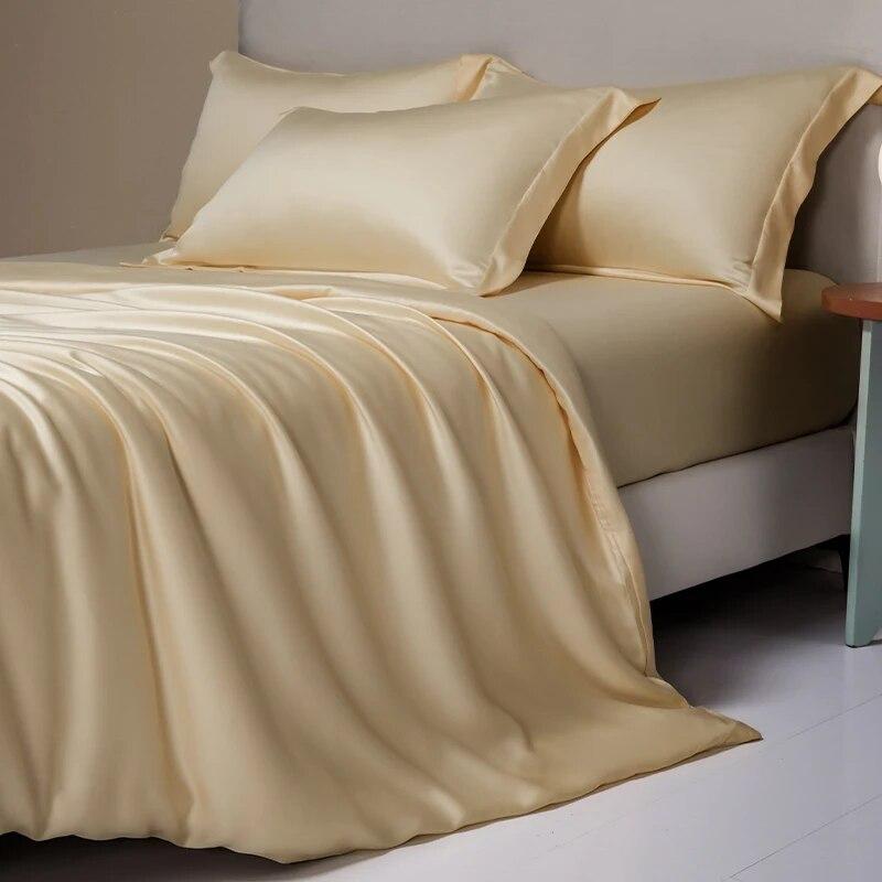 Комплект постельного белья из 100% египетского хлопка с натянутой простыней, плоская простыня, наволочка, роскошные нити 1000, 4/6 шт., комплекты постельного белья Sliky