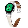For Samsung Galaxy Watch 3 41mm/Watch 5 40mm/44mm Replacement Strap 20mm Rhinestone D-shape Connector Split Leather Band with Silver Buckle
