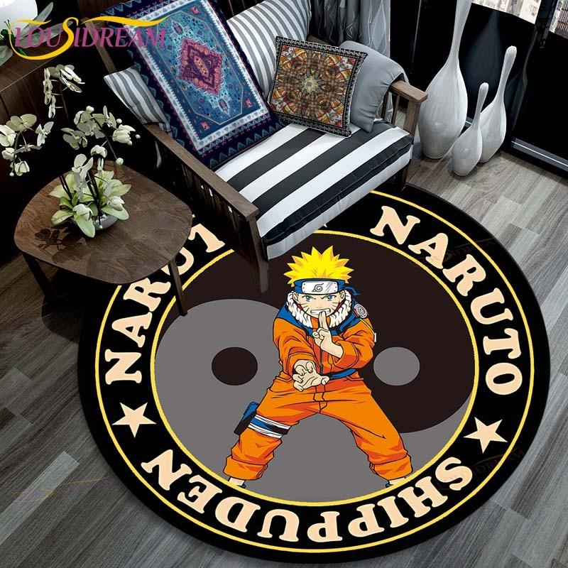Ковер для гостиной, детские круглые коврики с рисунком Наруто с 3D рисунком для журнального столика, домашний детский напольный ковер, противоскользящий