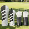 Golf head cover, single item, PU leather, white x black,