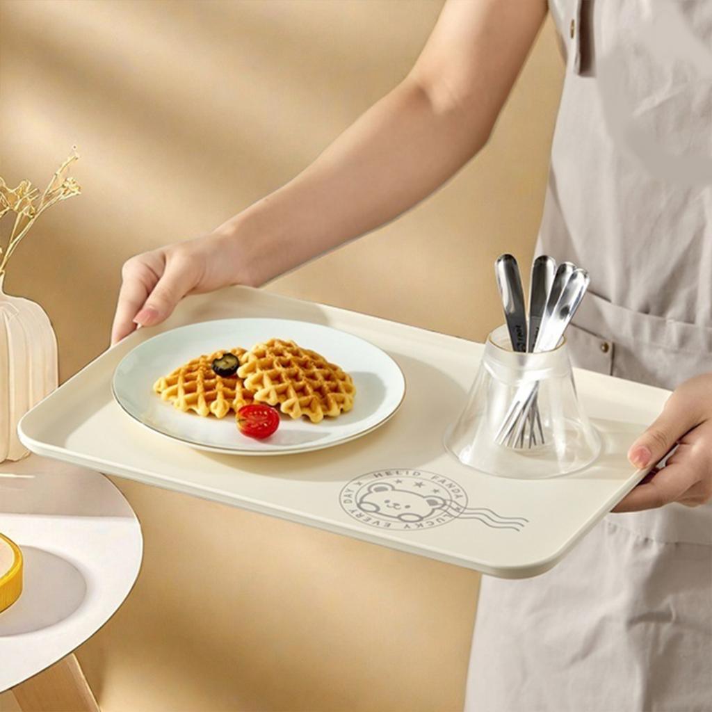 Plastic Food Serving Tray Household Large Capacity Storage Tray Reusable Snack Dessert Fruit Plate Kitchen Storage Organizer