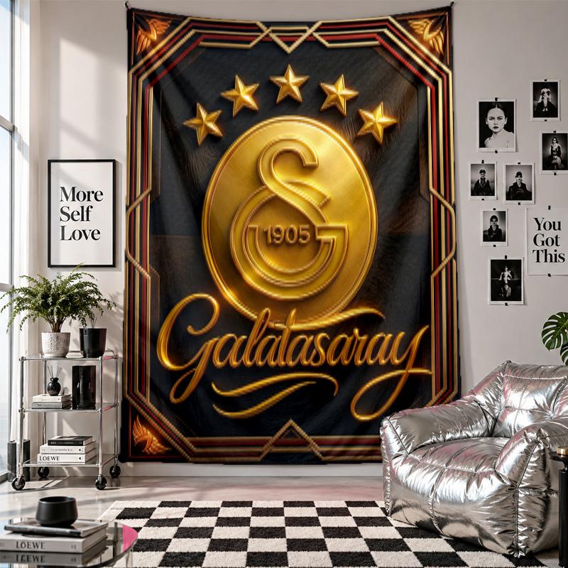 Galatasaray FC Wall Tapestry Home Decor Wall Hanging Cloth for Bedroom Living Room Background