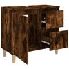 Bathroom Cabinet Smoked Oak 65x33x60 cm Wood Based Panel