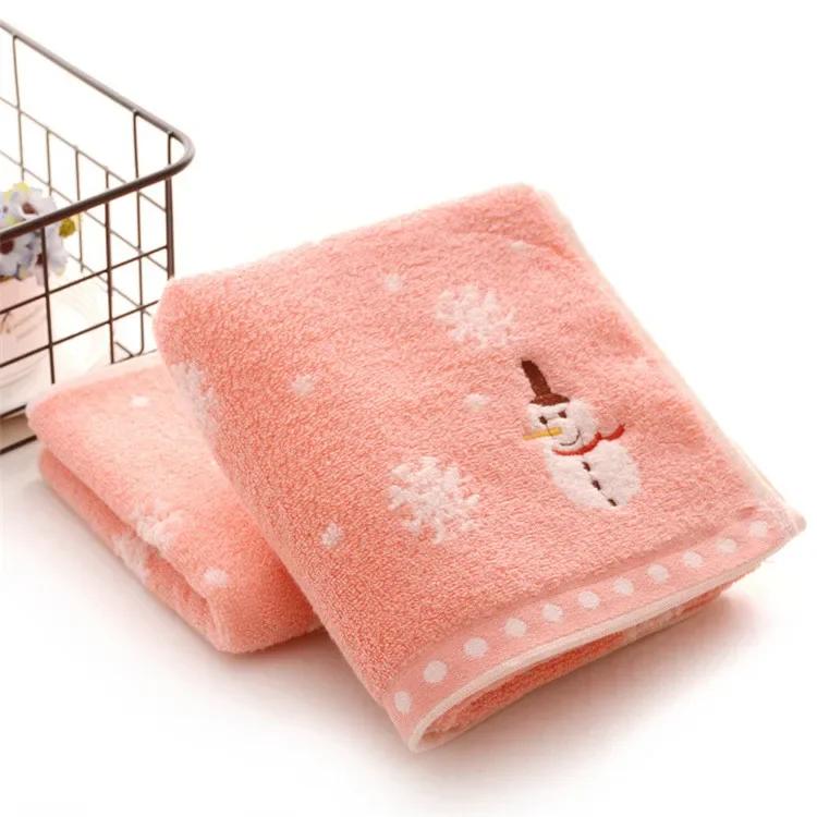 Рождественское полотенце для рук и лица для детей, 100% хлопок, снеговик, моющее полотенце, домашние полотенца для ванной, подарок на Новый год и Рождество