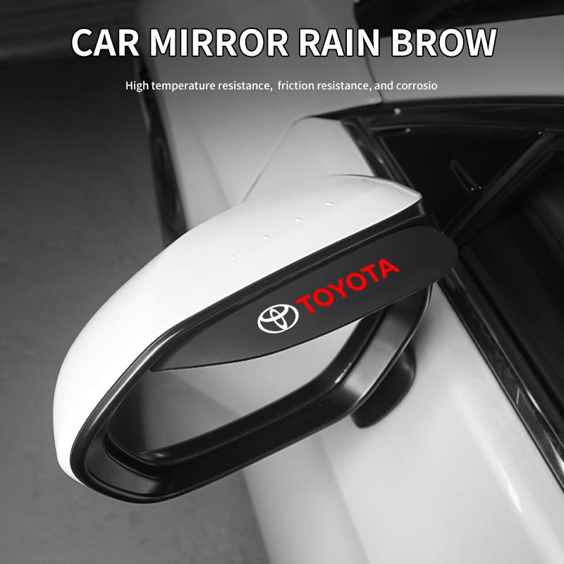 AACT1 2PCS Car Rearview Mirror Rain Shield Stickers Rain Eyebrow For Toyota Corolla Yaris Camry Prius RAV4 CHR Hilux Aygo Accessories