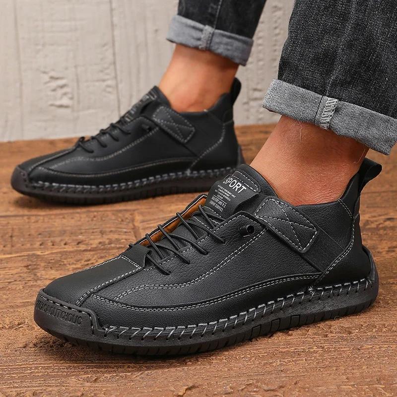 Men's Boots Trend Spring Summer Styles Retro Lace Up Loafers Fashionable Versatile Commuting Men's Sports Shoes Platform Boots