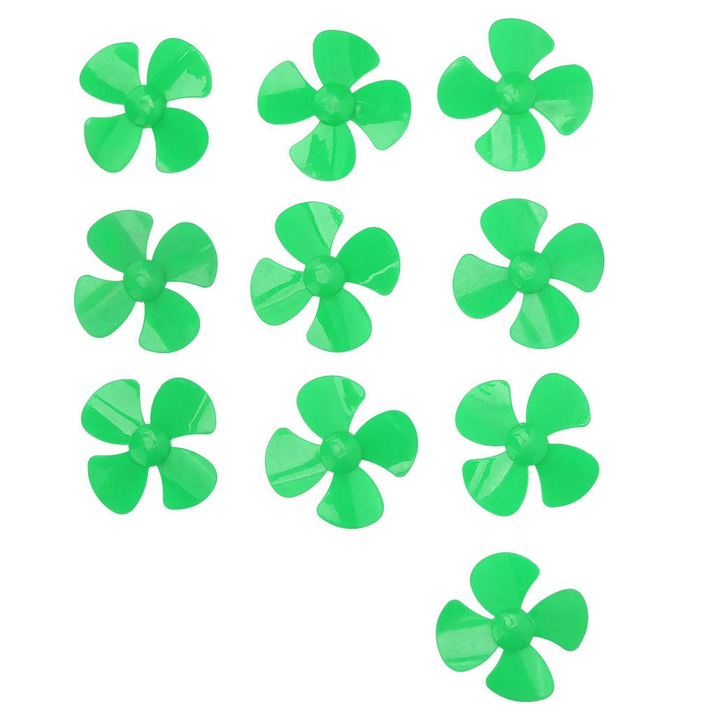 10Pcs 80mm 4 Blades Propeller Plastic DIY Rotating Toy Model Accessories with 2mm Hole XR?149Green