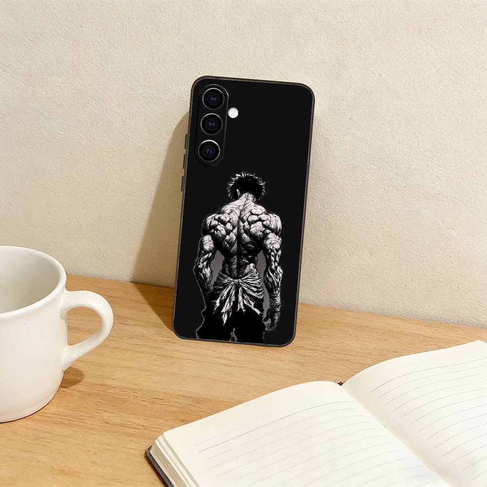 Чехол для телефона C-Comic H-Hanma B-Baki для Samsung Galaxy A73, A72, A71, A70, A53, A52, A51, Другие, Мягкий черный чехол