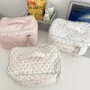 Cute Quilting Cotton Makeup Bag Women Zipper Cosmetic Organizer Female Cloth Handbag Box Portable Toiletry Bag