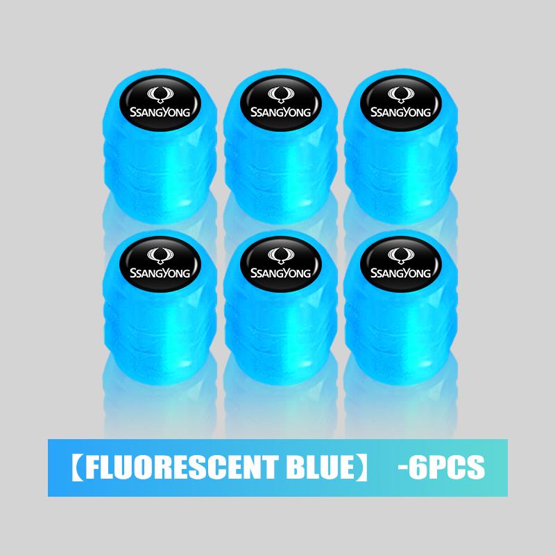 4/6/10pcs Luminous Car Tire Valve Caps Dustproof Tyre Stem Cover For SsangYong Musso Rexton Torres Kyron Actyon Tivoli Rodius hjs1