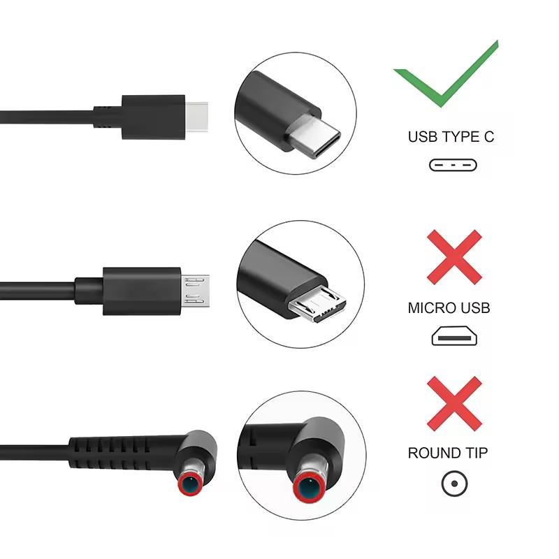 65 Вт 20 В 3,25 А USB C Интерфейс Адаптеры Питания Для ThinkPad Hp Yoga Dell ASUS Быстрая Зарядка TYPE C Зарядное Устройство для Ноутбука