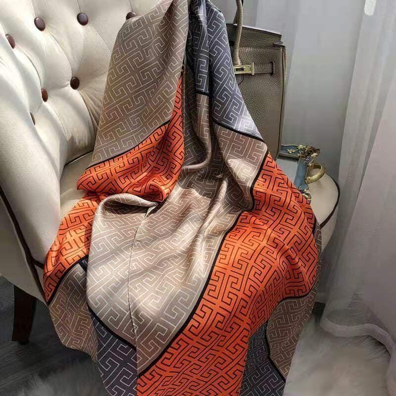 Women's New High-end Silk Spring and Autumn Summer Versatile Shawl Thin Sun Protection Neck Protection Fashionable Scarf